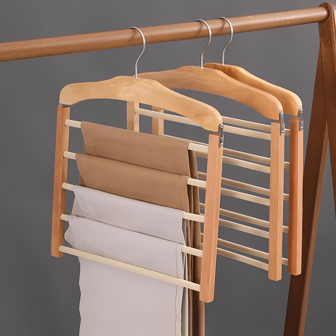 FoldEase - Premium Wooden Multi-Bar Hanger