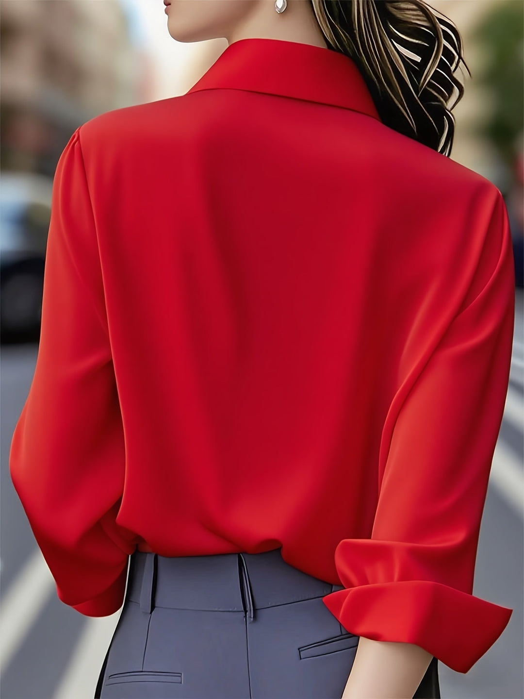 Elenochka - Stylish Long Sleeve Button Up Shirt