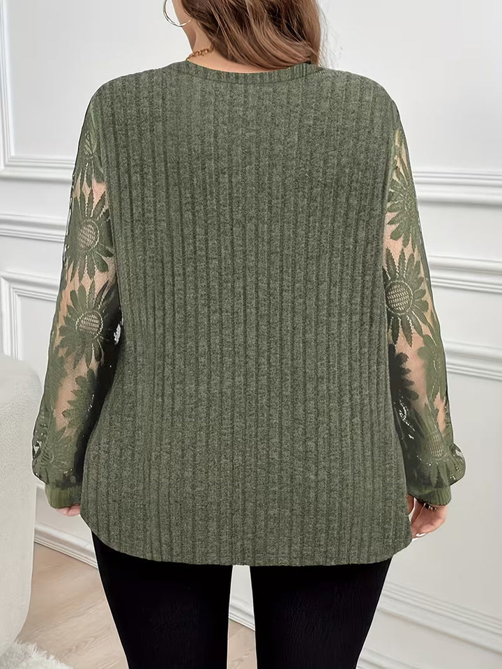 Suchinda - Double-Layer Lace-Up Long Sleeve T-Shirt