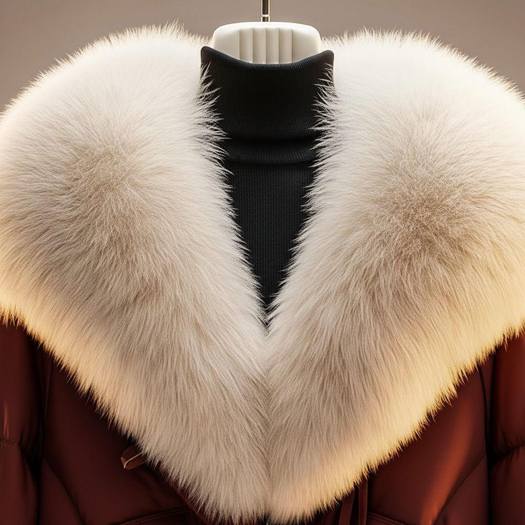 Enina - Stylish Cotton Coat With Fur Collar