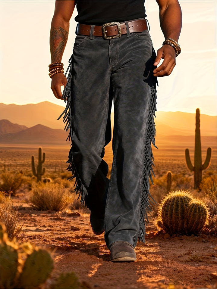 Altan - Casual Retro Western Fringe Trousers