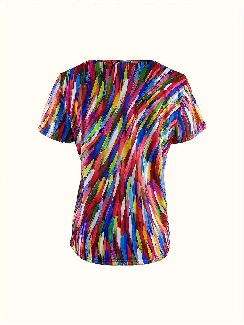 Vidumini - Rainbow Short Sleeve Summer Top