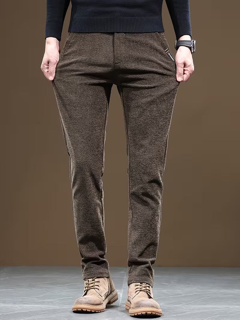 Corvbertox - Slim Fit Textured Casual Trousers