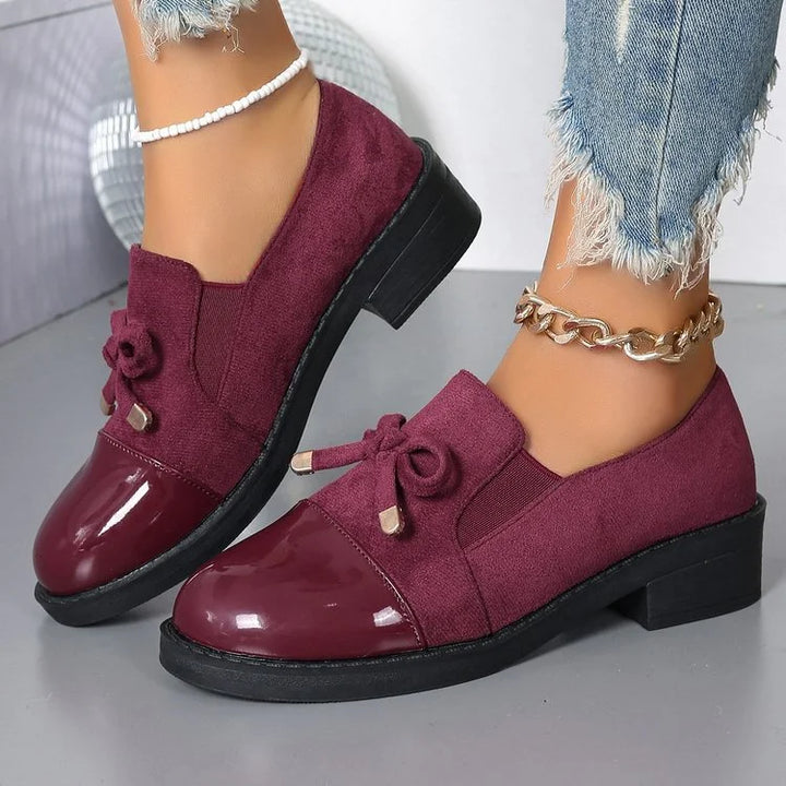 Azahra - Elegant Slip-On Loafers With Bow