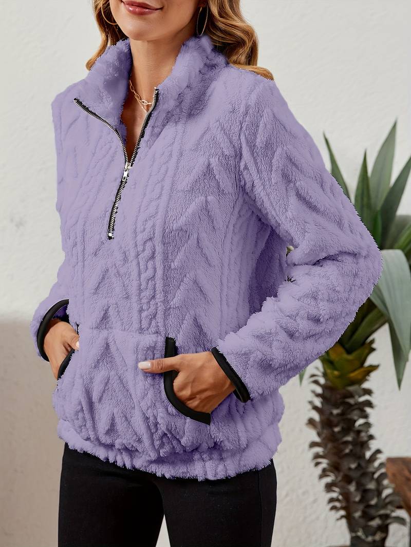 Naama - Half-Zip Stylish Sweater With Pocket
