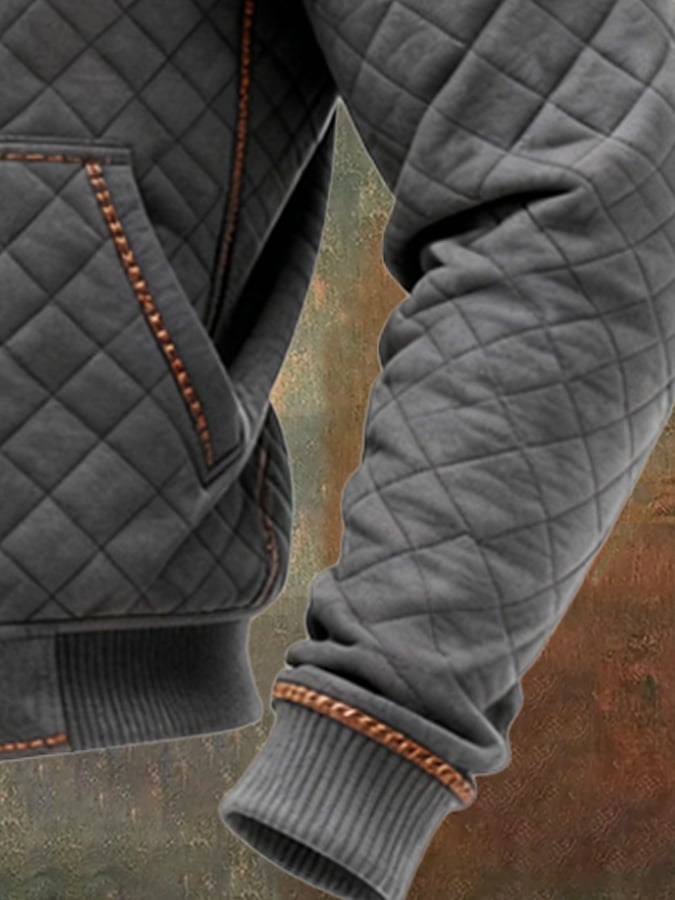 Ayrton - Leather Jacket with Insulation and Zipper