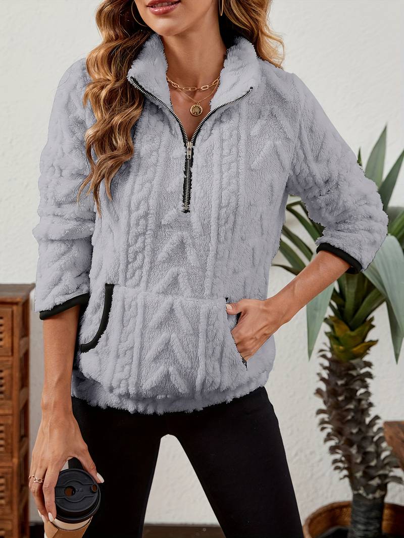 Naama - Half-Zip Stylish Sweater With Pocket