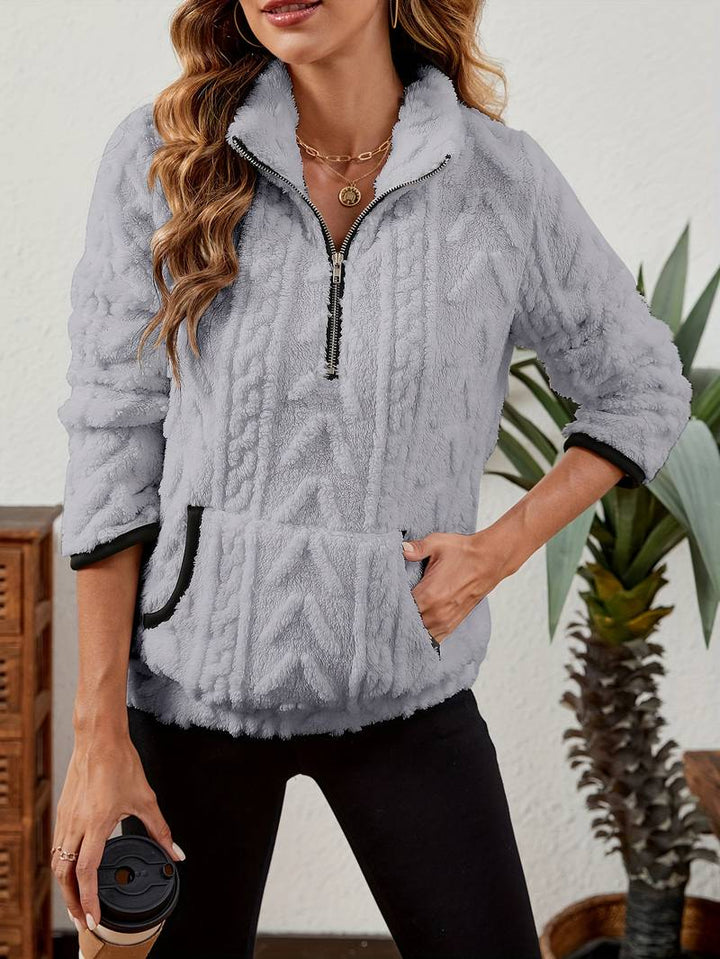 Naama - Half-Zip Stylish Sweater With Pocket