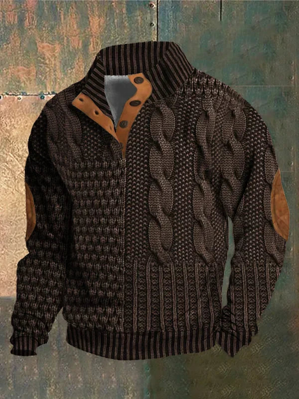 Gwydion - Cable Knit Patchwork Sweater