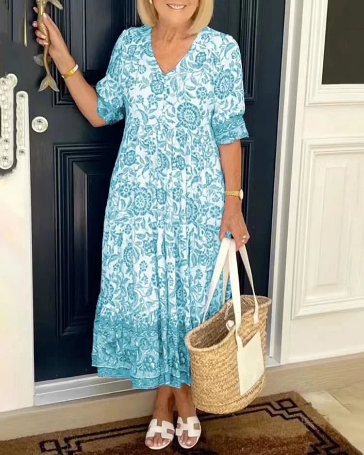 Perla - V Neck Bohemian Dress