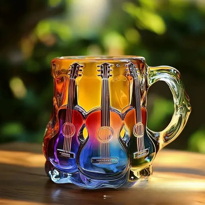 MelodyMug - Rainbow Stained Glass Guitar Mug