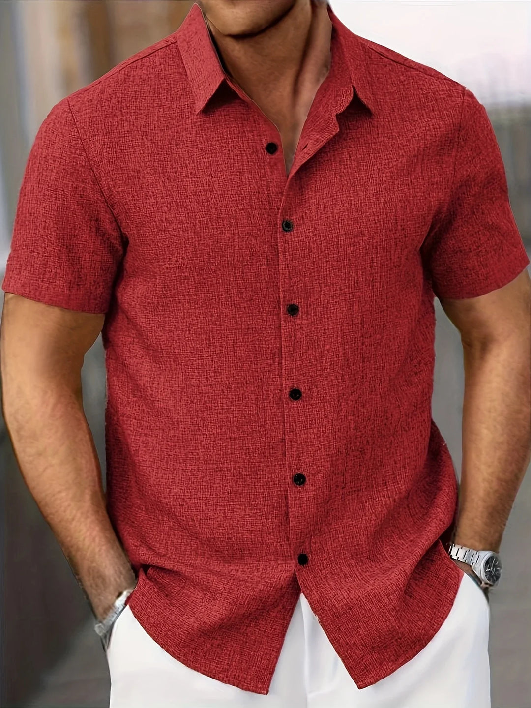 Dwight - Lightweight Linen Blend Short Sleeve Shirt