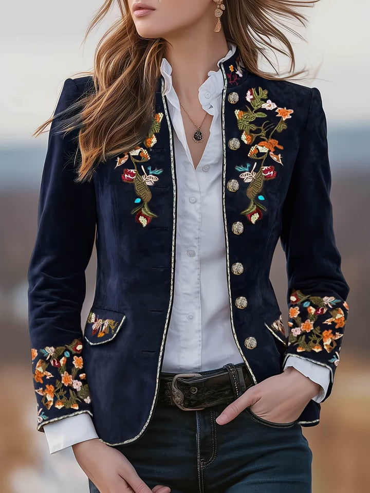 Anisaa - Elegant Jacket With Stand Collar