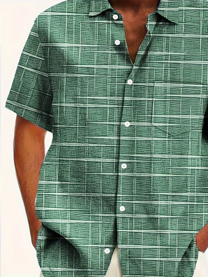 Haroyan - Stylish Plaid Stripe Pattern Shirt