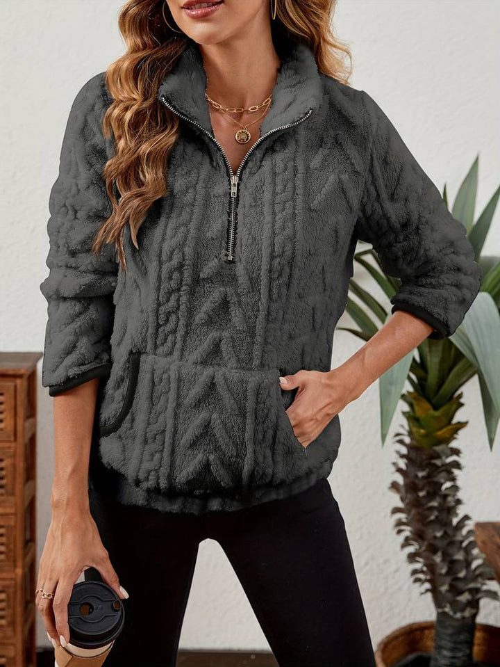 Naama - Half-Zip Stylish Sweater With Pocket
