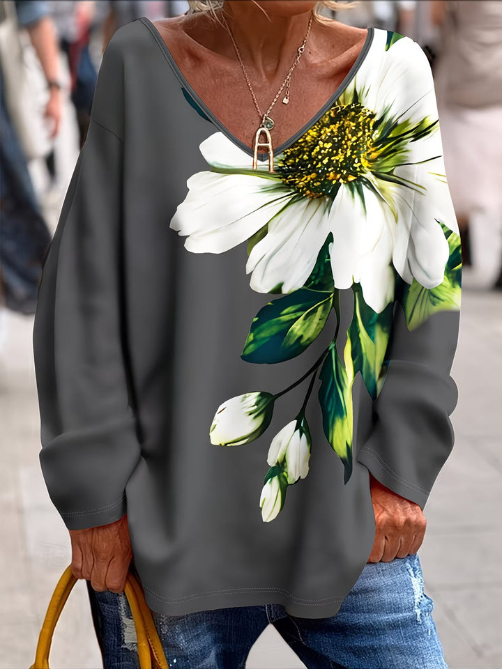 Daphna - Oversized Floral Print T-Shirt