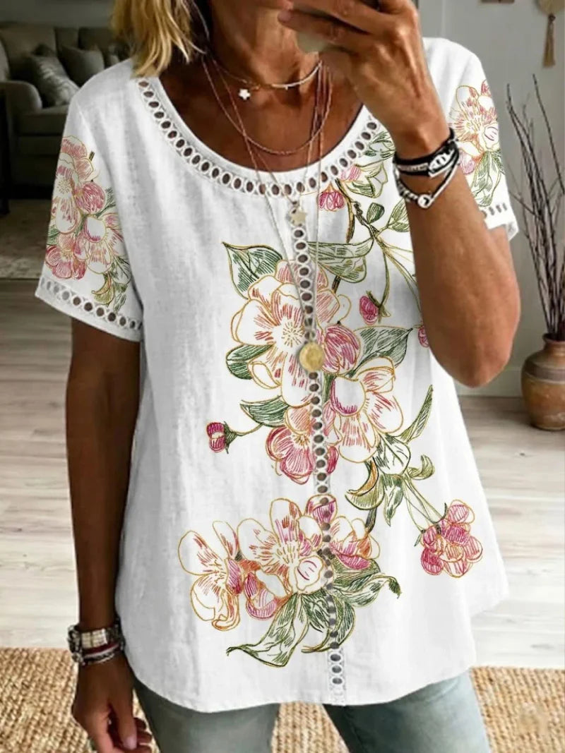 Brendie - Top With Floral Print