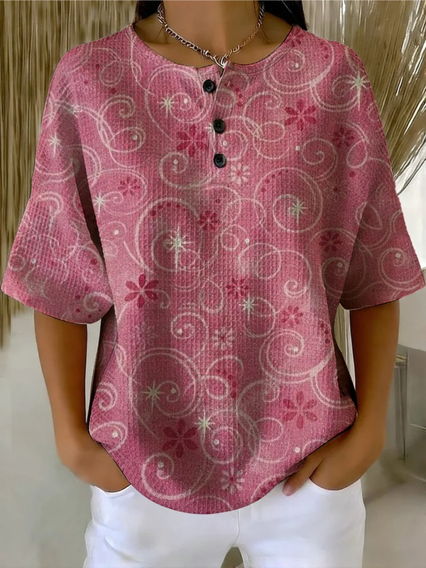 Elouise - Floral Print Blouse With Button