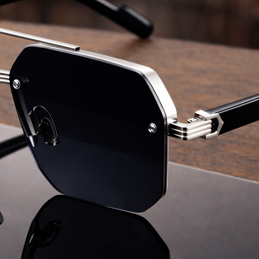 NoirEdge - Classic Half Frame Sunglasses