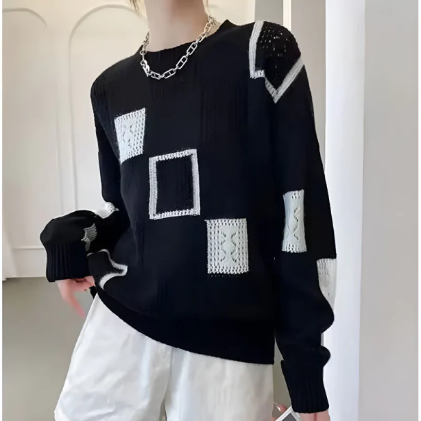 Raschele - Geometric Patchwork Knitted Sweater