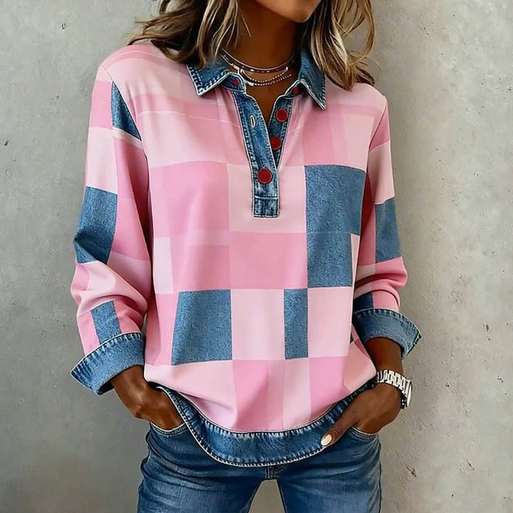 Marieke - Vintage Checkered Sweatshirt