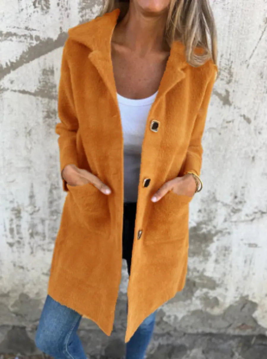 Amelette - Coat With Lapel Collar and Patch Pockets