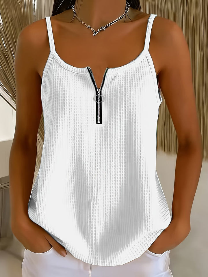 Zorja - Sleeveless Zip Neck Top
