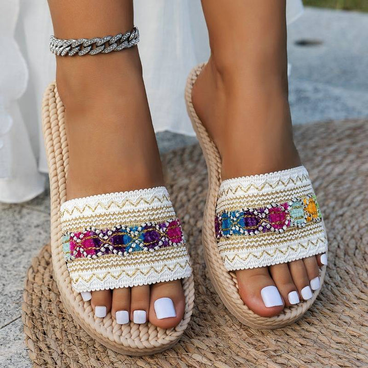 Shantica - Slip-on Flat Sandals With Thick Soles
