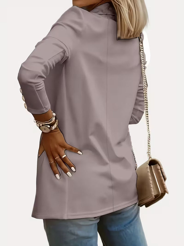 Tatjanita - Long sleeve Decorative Button Blazer