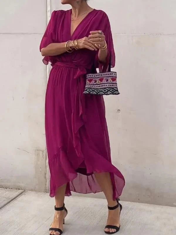 Ramilya - V-Neck Chiffon Dress