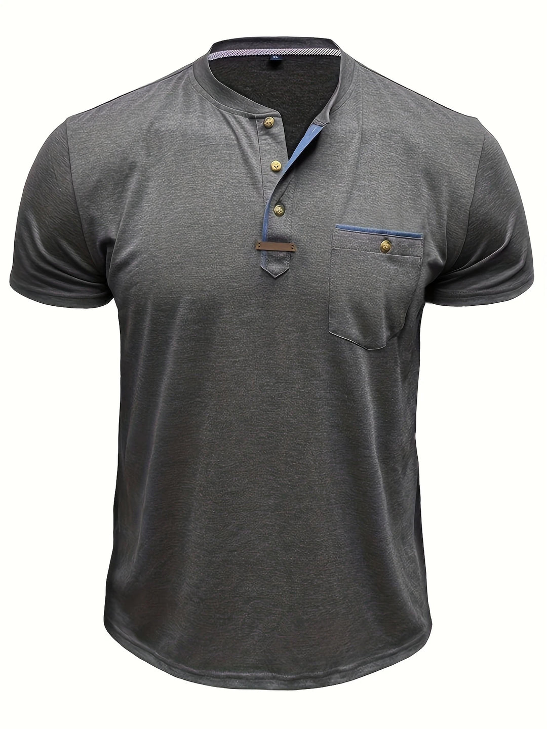 Saxon - Elegant Round Neck T Shirt With Pocket