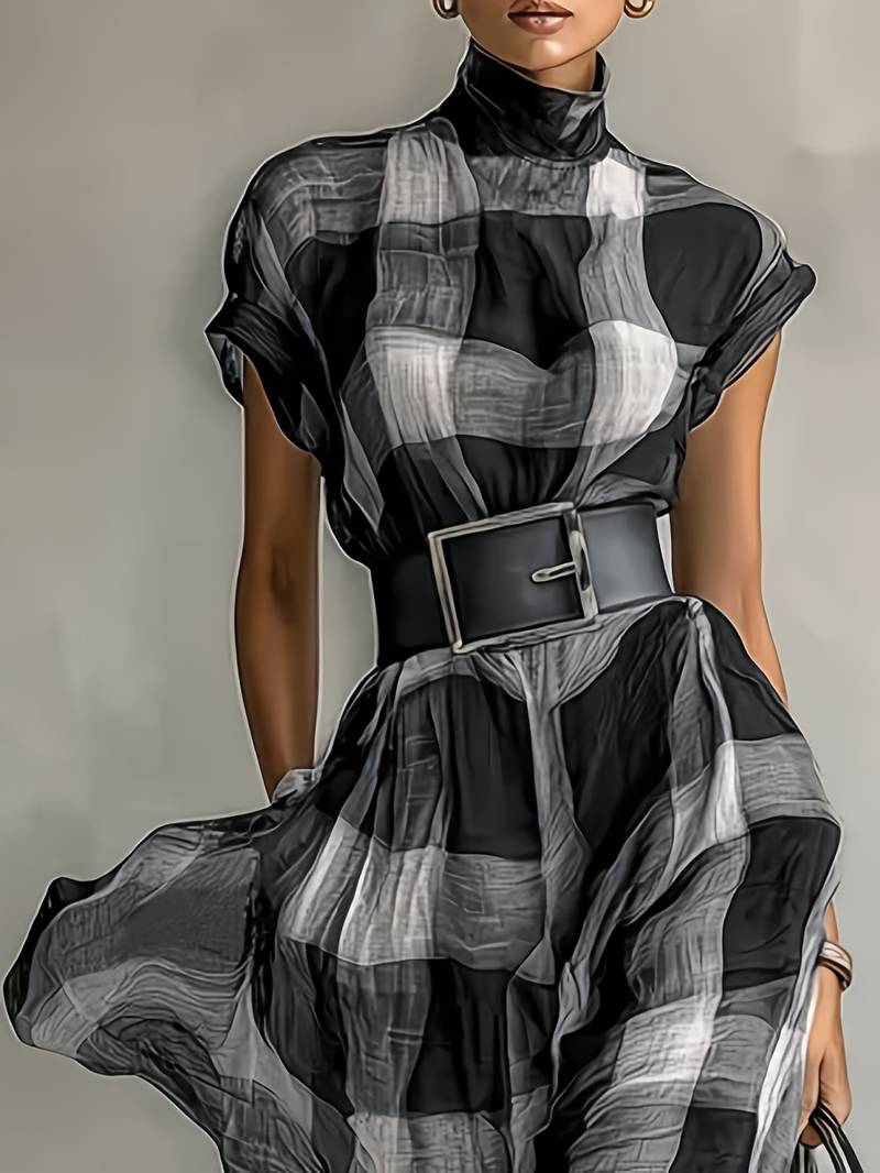 Nethara - Elegant Autumn Dress With Belt