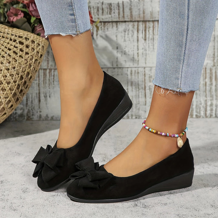 Fransiska - Breathable Non-slip Loafers With Bowtie