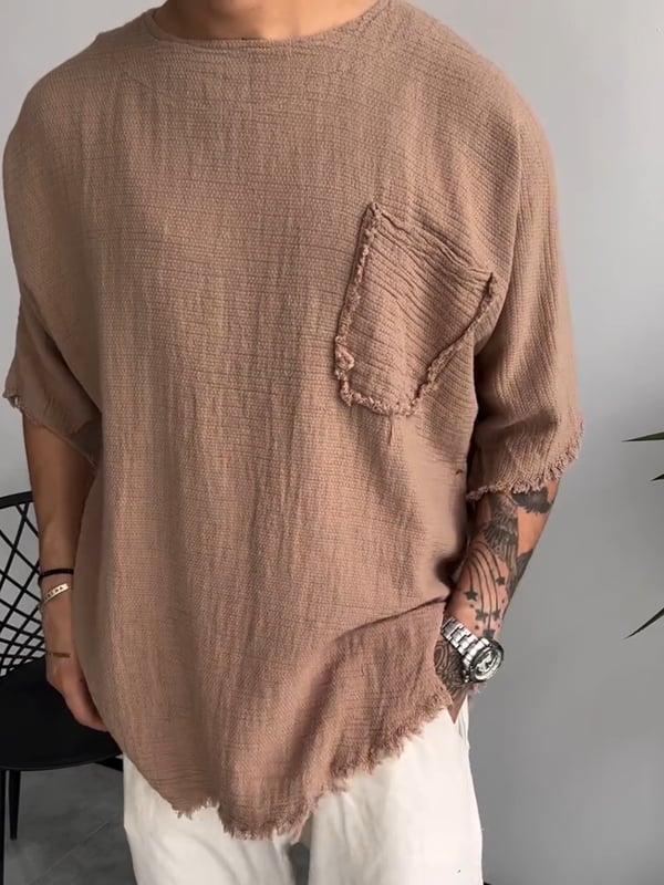 Davis - Short Sleeved Linen T-shirt