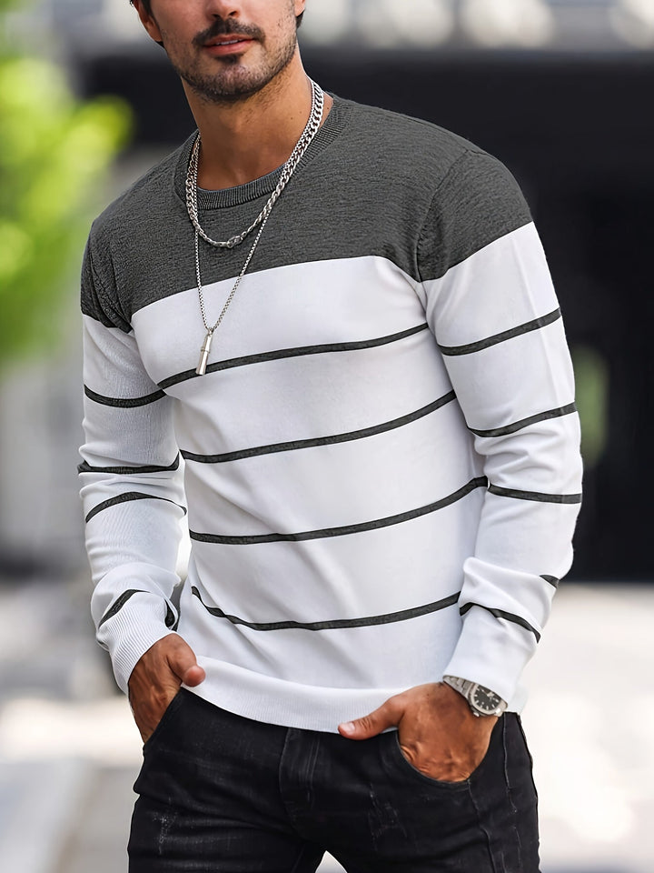 Valinat - Casual Striped Sweater With Long Sleeve