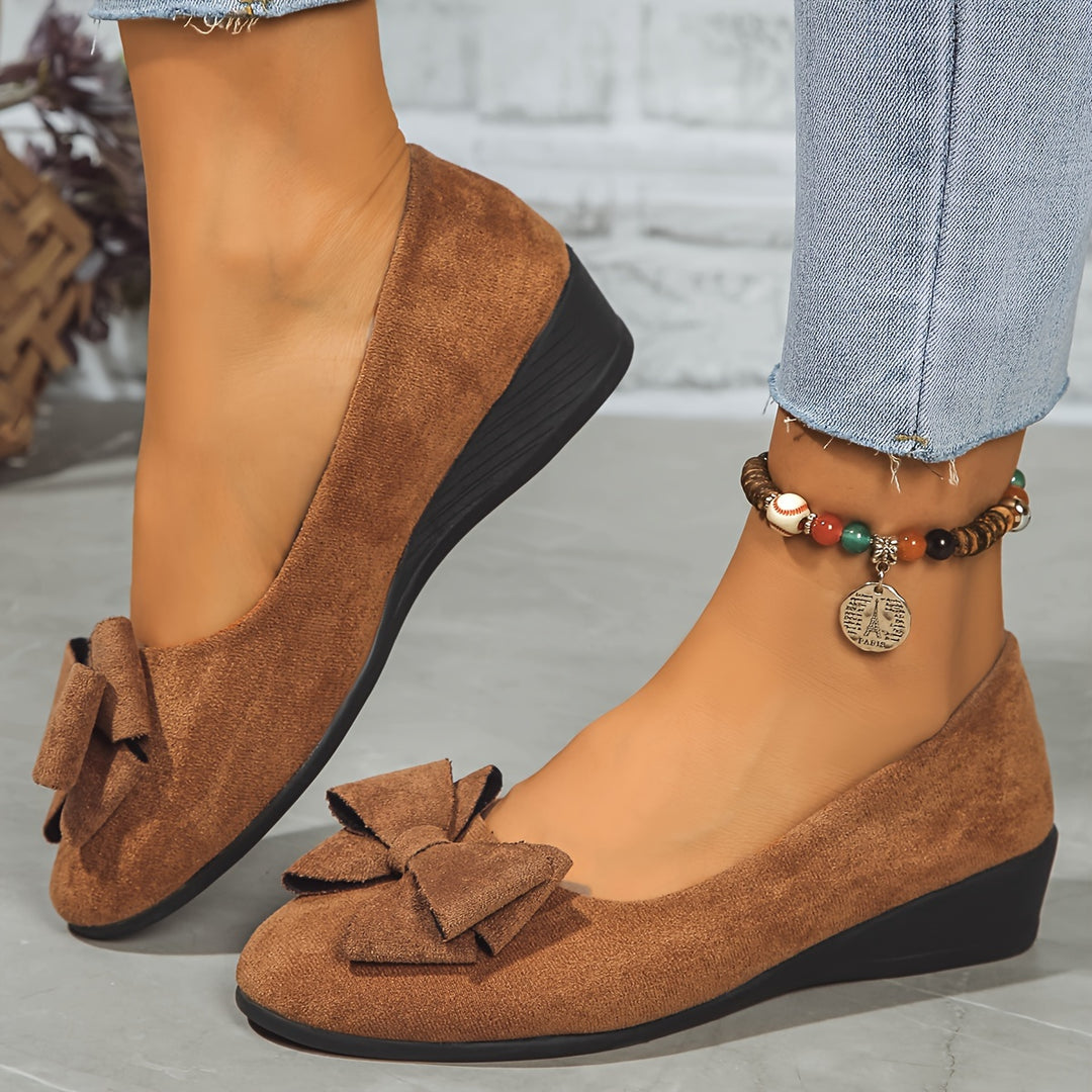 Fransiska - Breathable Non-slip Loafers With Bowtie