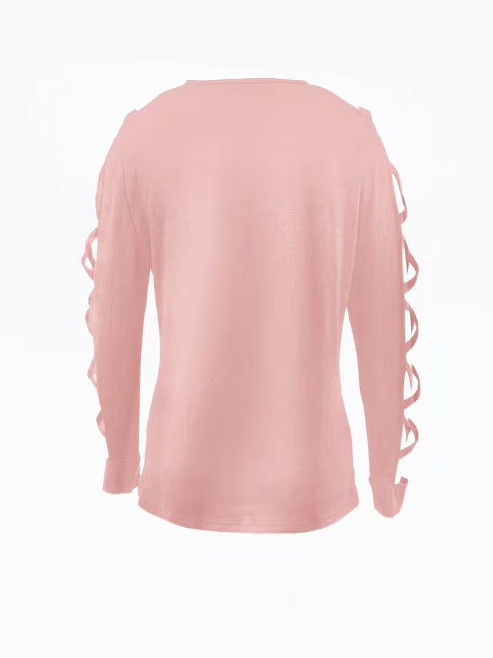 Yoonju - Cutout Long Sleeve Shirt With Crisscross Sleeves