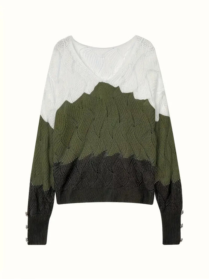 Renilda - Elegant V-Neck Knitted Sweater