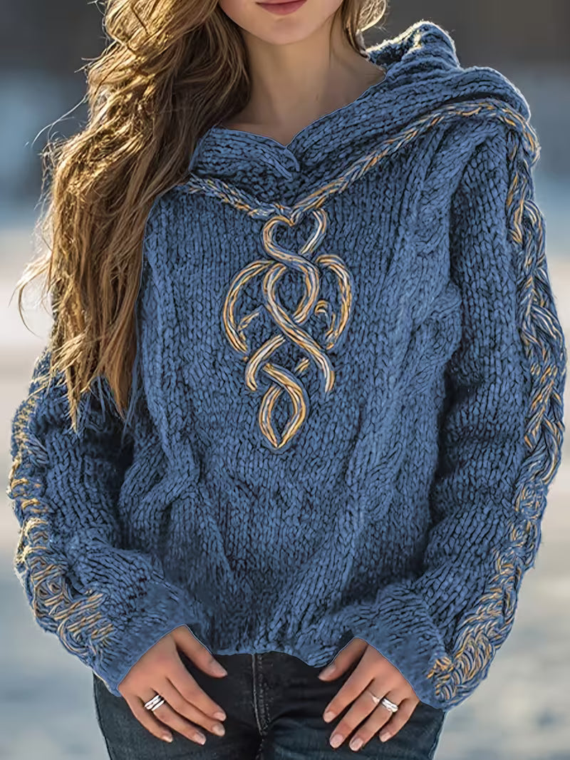 Cypriana - Elegant Knitted Sweater With Hood