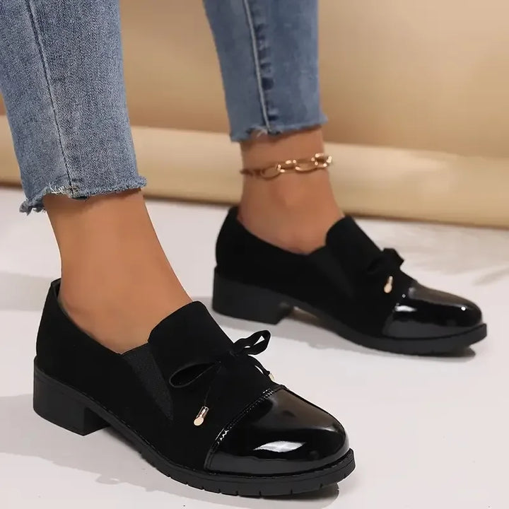 Azahra - Elegant Slip-On Loafers With Bow