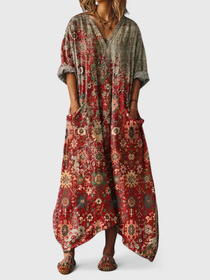 Chathumi - Elegant Dress With Printed