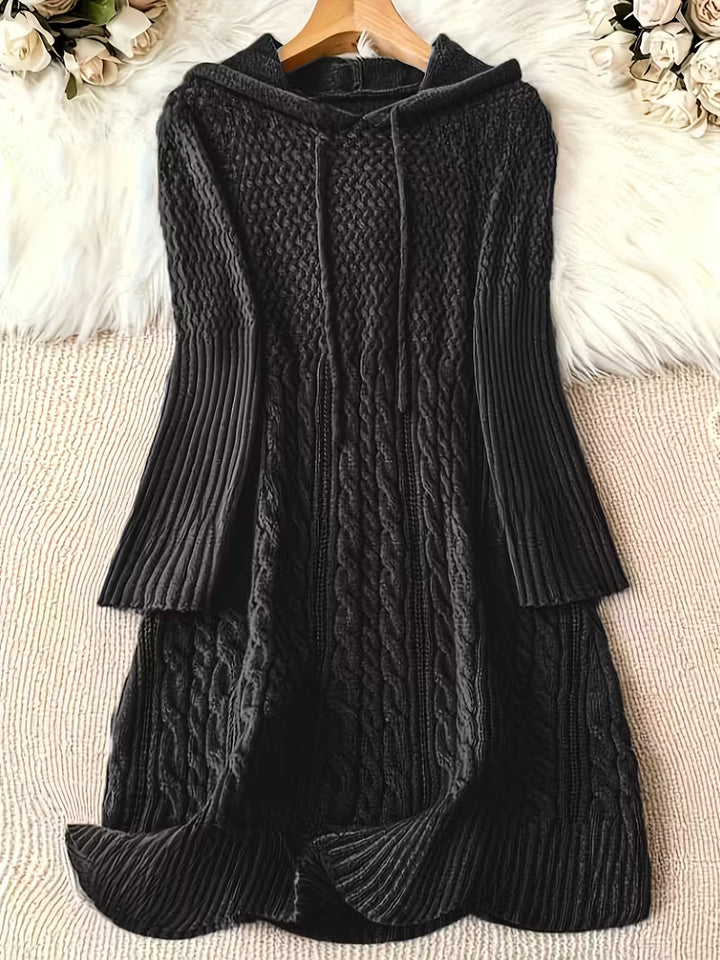 Jakynta - Casual Hooded Sweater Dress
