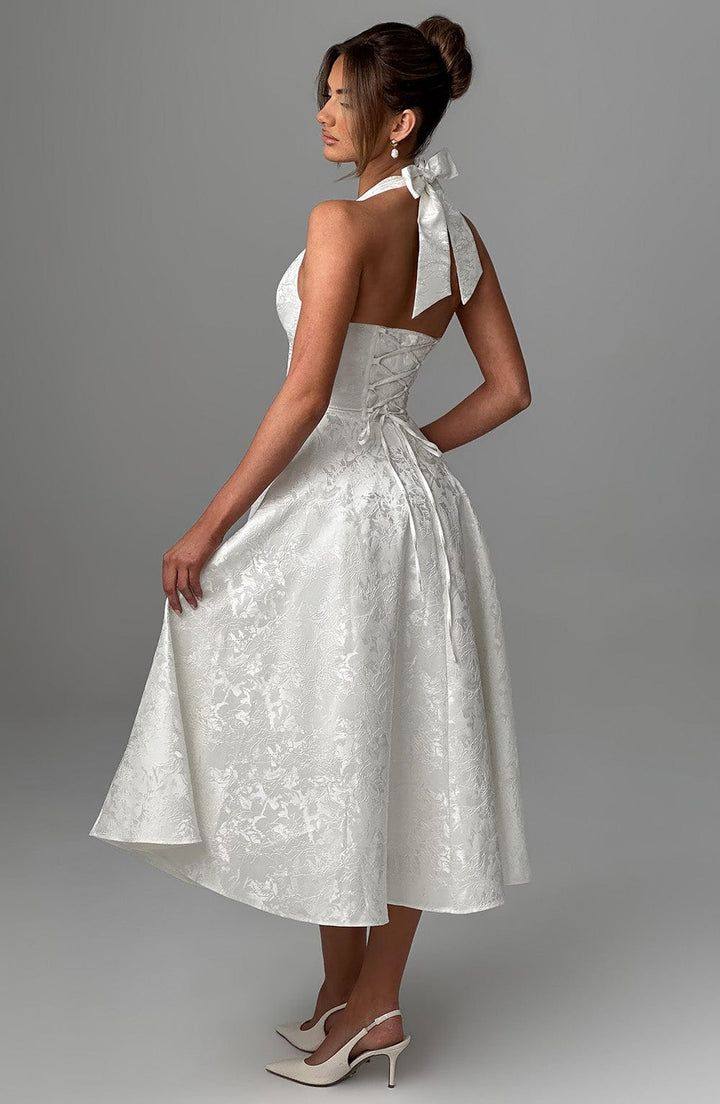 Myra - Fashionable Halter Neckline Midi Dress