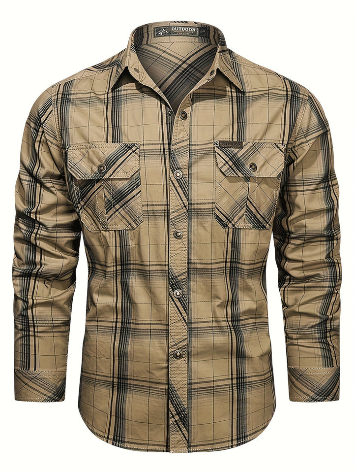 Phineas - Plaid Long Sleeve Shirt with Multi Pockets