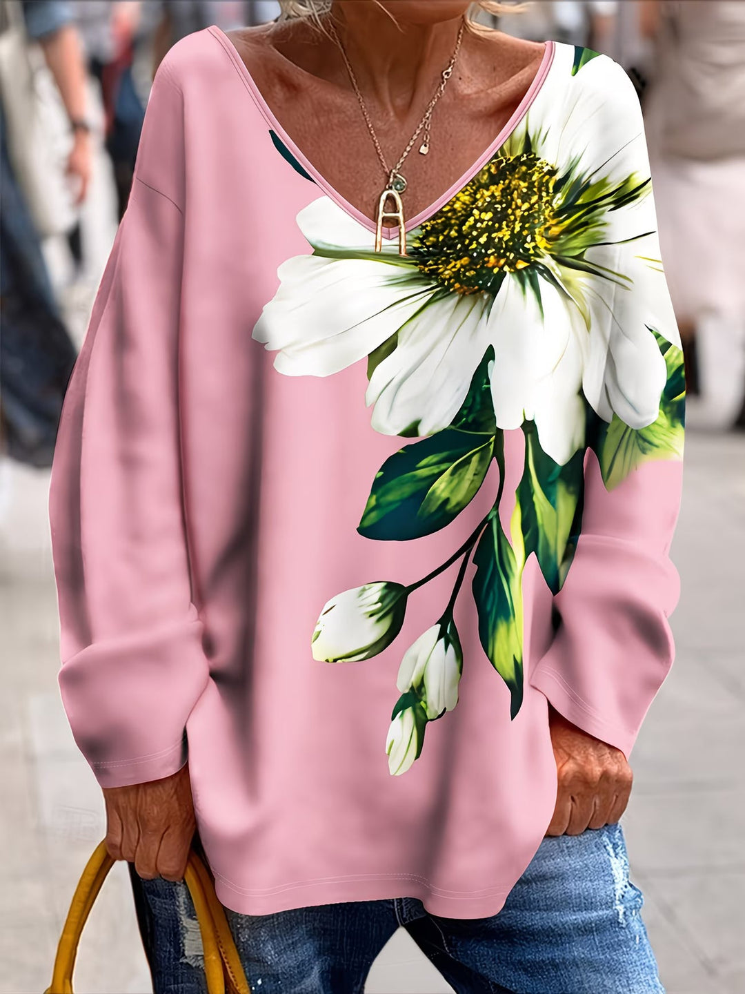 Daphna - Oversized Floral Print T-Shirt