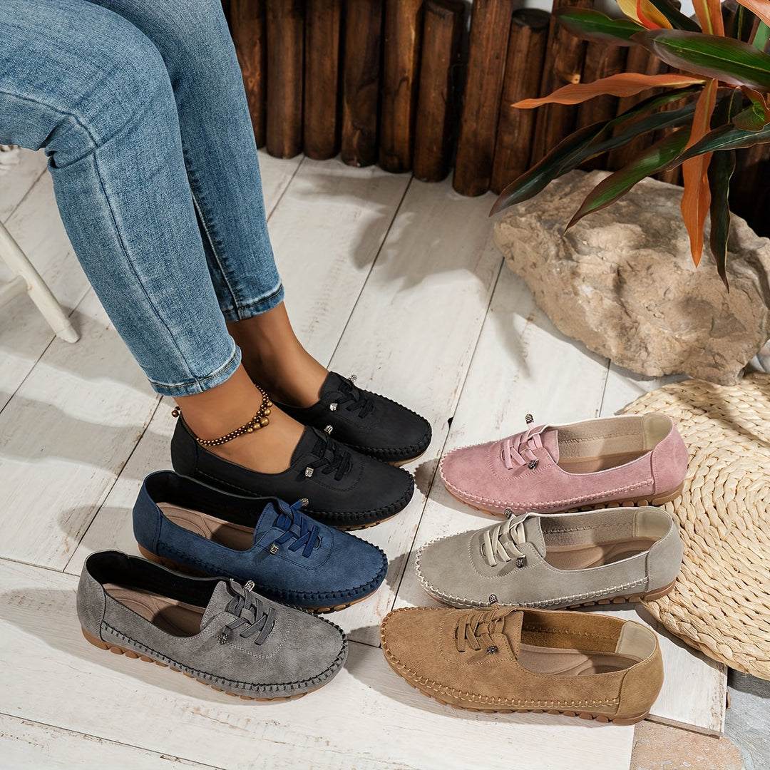 Zakiya - Comfortable Suede Lace-Up Loafers
