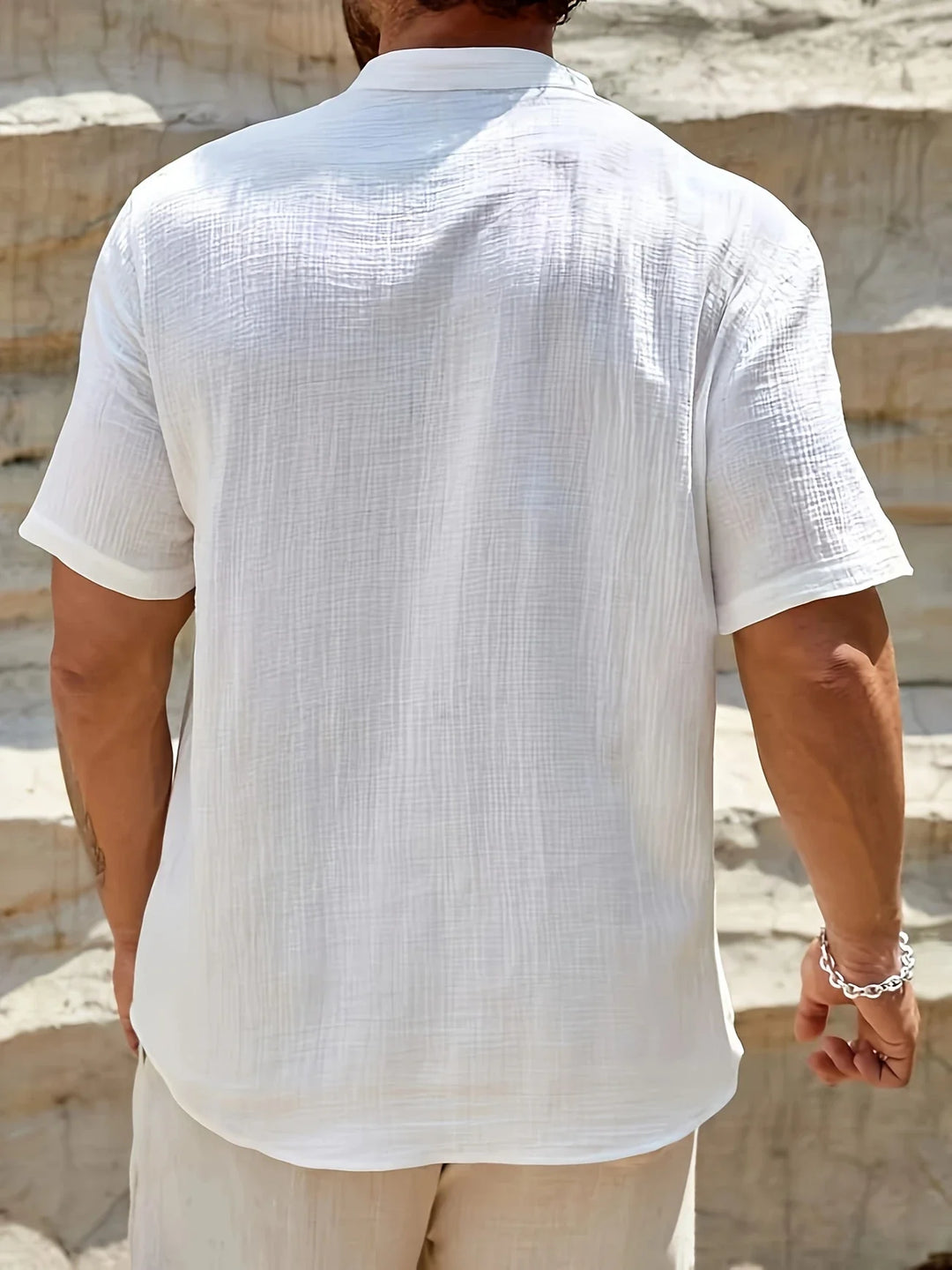 Sancho - Elegant Summer Shirt With Stand Collar