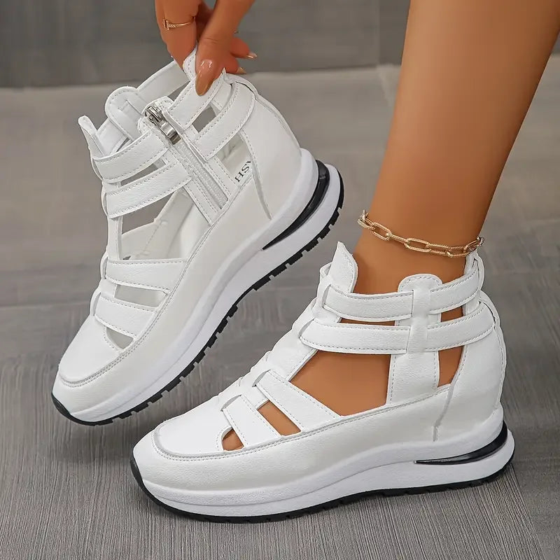 Souad - Stylish Lightweight Wedge Sandal With Side Zipper