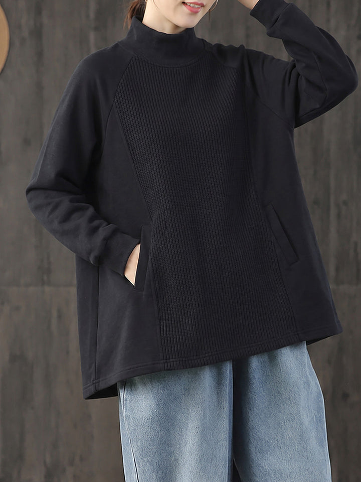 Ximeinoria - Oversized Turtleneck Blouse