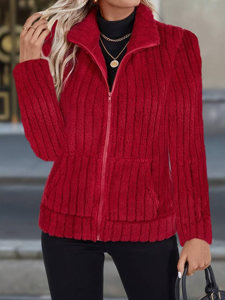 Zoharia - Stylish Long Sleeve Winter Jacket With Pocket
